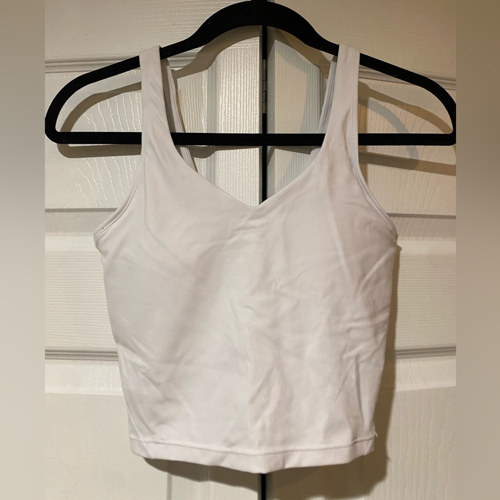 white athletic tank top